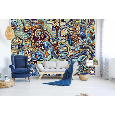 DIMEX ART Самозалепваща се флизелинова фототапета геометрично вълнообразно изображение 375 x 250 см