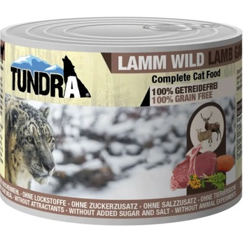 TUNDRA Cat wild and Lamb - Премиум консервирана храна за израснали котки, без зърно , с агнешко месо и дивеч, 2 броя х 400 гр