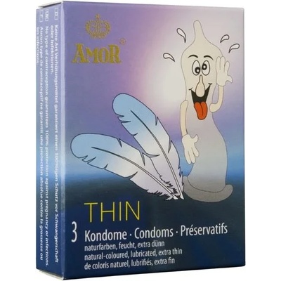 Презервативи, ултра тънки, 3 броя - Amor Thin (AMOR050350)