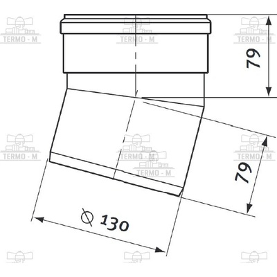 PROTHERM Koleno Ø 130 mm – 15° (2ks) K33K 0020079309