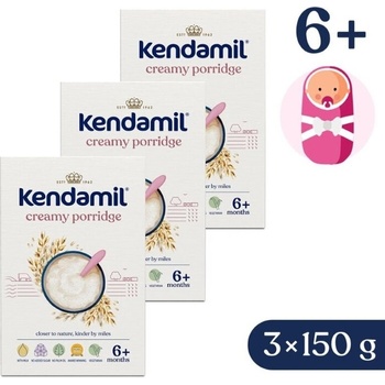 Kendamil Mléčná kaše krémová ovesná kaše 3 x 150 g