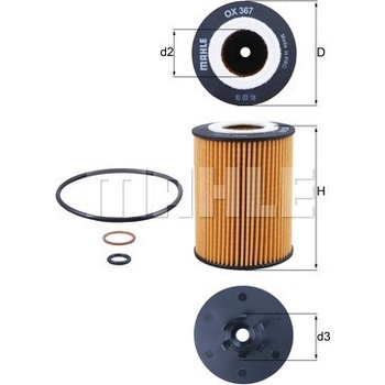 Olejový filter MAHLE ORIGINAL OX 367D (OX367D)