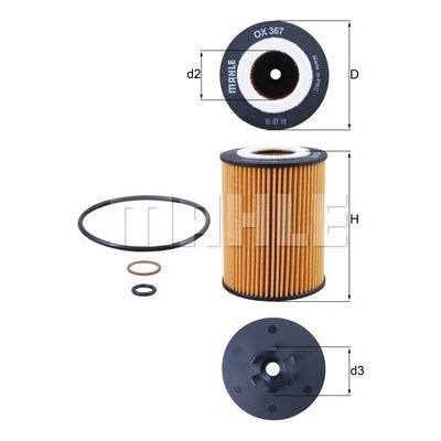 Olejový filter MAHLE ORIGINAL OX 367D (OX367D)