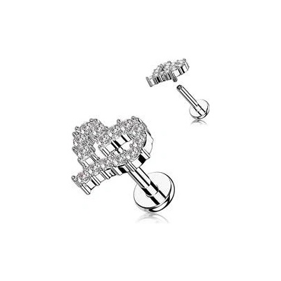 Šperky4U piercing do brady srdíčko LB1109ST-1206