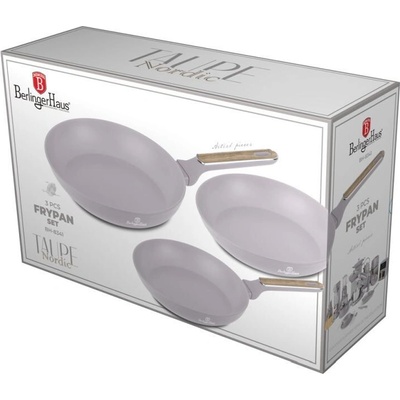 BERLINGERHAUS Sada pánví s titanovým povrchem 3 ks Taupe Nordic Collection BH-8341