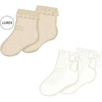 Mayoral Комплект 2чифта чорапи цвят лешник и бял за мини момиче Mayoral