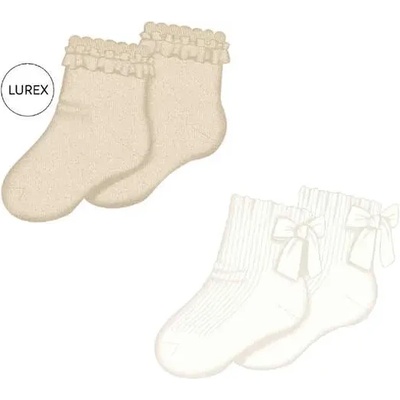 Mayoral Комплект 2чифта чорапи цвят лешник и бял за мини момиче Mayoral