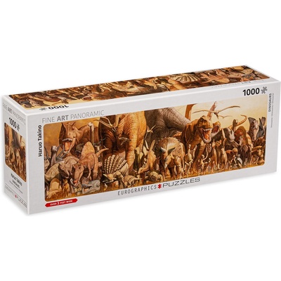 EUROGRAPHICS Панорамен пъзел Eurographics от 1000 части - Динозаври, Харуо Такино (60104650)