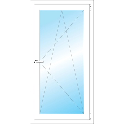 OKNA HNED Plastové okno 63x122 cm (630x1220 mm) bílé otevíravé a sklopné pravé