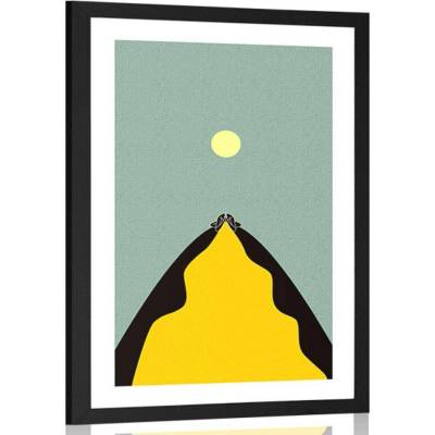 Plakát s paspartou abstraktní vrchol kopce - 40x60 white