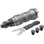Fortum адаптер за пробивна машина, за поп-нитове, за нитове 2, 4-3, 2-4, 0-4, 8 mm; шестостенна муфа 1/4", FORTUM