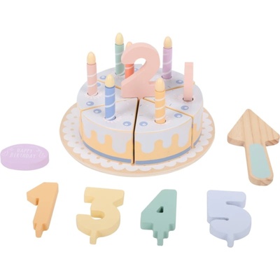 eliNeli Birthday Cake играчка от дърво за деца 18m+ 21 бр