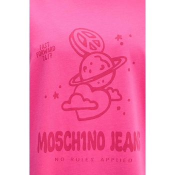 Moschino Jeans Памучна тениска Moschino Jeans в розово A0704 8733 (0704.8733)