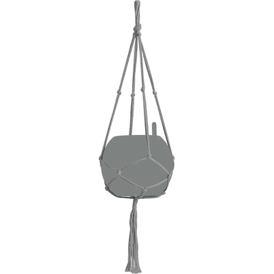 Lechuza Macramé záves na kvetináč Cotton Pure sivý 90 cm