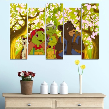 Vivid Home Картини пана Vivid Home от 5 части, Детски, Канава, 110x65 см, 3-та Форма №0681