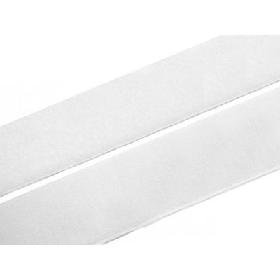 Suchý zip samolepící šíře 20 mm bílý háček + plyš METRÁŽ - bílá