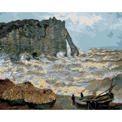 Zuty Malování podle čísel BOUŘLIVÉ MOŘE V ÉTRETAT CLAUDE MONET