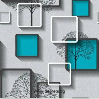 Image 1 of Тапет хартиен Нелми 3d тюркоаз