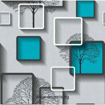 Тапет хартиен Нелми 3d тюркоаз