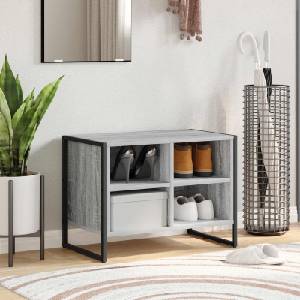 vidaXL Шкаф за обувки 60 x 35 x 44 см Инженерна дървесина Сив Сонома (886459)