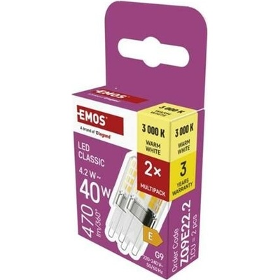 Emos LED žárovka Classic JC G9 4,2 W 40 W 470 lm t