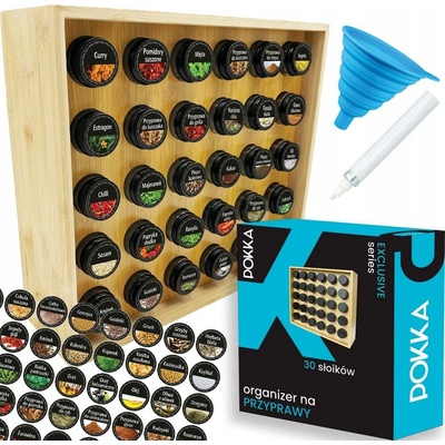 POKKA Sklenička na koření skleněná 30 ks s bambusovým stojanem 0,1200 l