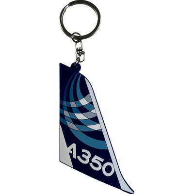 Key ring Rubber Tail Fin Airbus A350 House Color