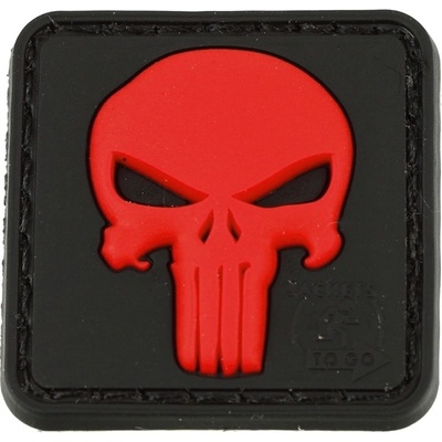 DSG PVC NÁŠIVKA NA VELCRO (PUNISHER / ČERVENÁ)