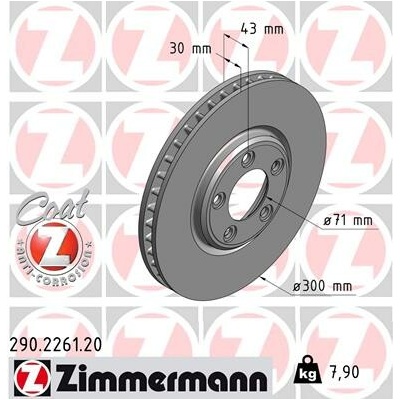 Brzdový kotúč ZIMMERMANN 290.2261.20 (290226120)