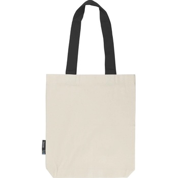 Neutral Nákupná taška s farebnými uškami z organickej Fairtrade bavlny - Prírodná / čierna