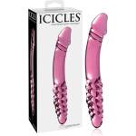 Icicles No. 57 - двукраен стъклен дилдо с пенис форма - розов