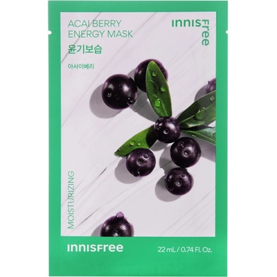 Innisfree Squeeze Energy Mask Acai Berry Moisturizing Plátienková hydratačná maska 22 ml