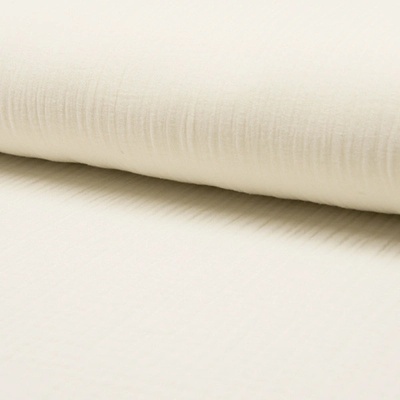 Mušelín/dvojitá gázovina off white, š.140