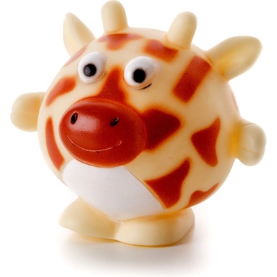 JK ANIMALS vinylová lopta žirafa béžová pískacia hračka pre psov ideálna pre aktívnu hru 10 cm