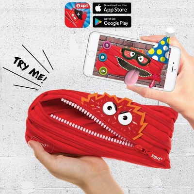 ZIPIT Несесер Talking Monstars, среден, розов (1095240133)