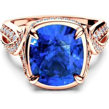 SAVICKI Пръстен Savicki: розово злато, син сапфир, диаманти