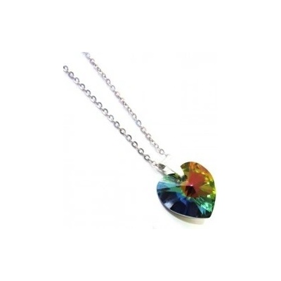 For You Náhrdelník Swarovski elements srdce zelené 14533