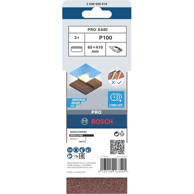 BOSCH 2608606018 brusný pás 65*410mm K100 (3ks)