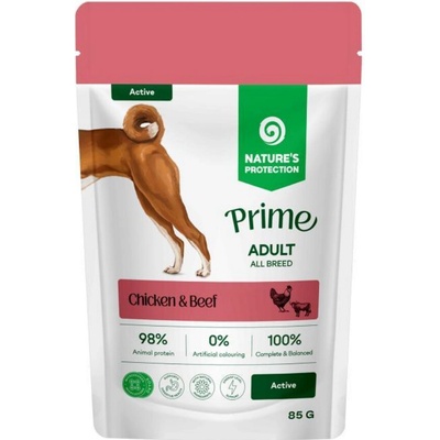 Natures Protection Prime dog adult active chicken&beef 85 g