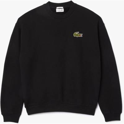 Lacoste Поларена блуза Lacoste Loose-Fit Badge Accent Fleece Sweatshirt - Black