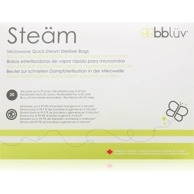 BBLÜV Steäm sterilizačné vrecúška do mikrovlnnej rúry 24 x 21 cm 6 ks