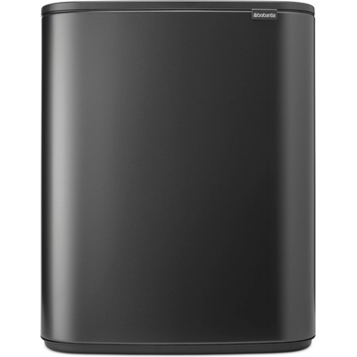 Brabantia Кош за отпадъци с бутон BO TOUCH BIN, 60 л, тъмносив, стомана, Brabantia (BRAB233623)