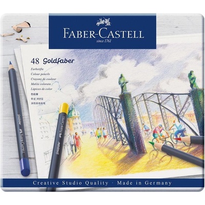 Faber-Castell Цветни моливи Goldfaber, 48 цвята, в метална к (1015120470)