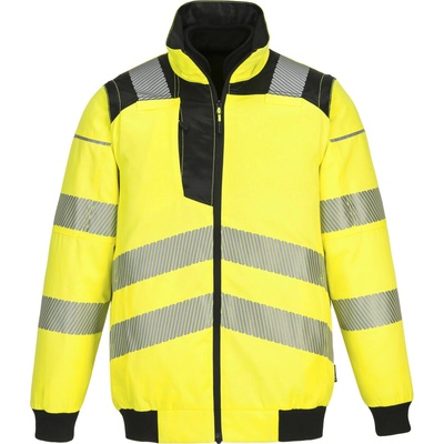 Portwest hi-vis pilot pw302 / Светлоотразително водоустойчиво яке 3 в 1 - hv жълто/черно m (pw302ybrm)