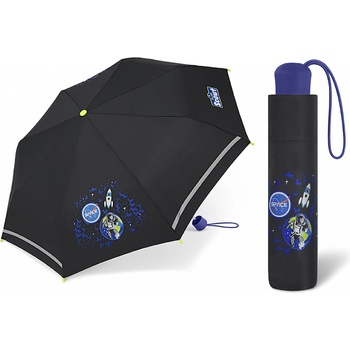 Scout Galaxy chlapecký skládací deštník s reflexním páskem černý