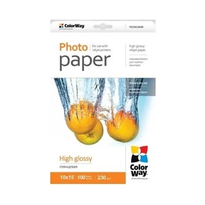 ColorWay Фотохартия, високо гланцова, 230 g/m2, 10x15, 100 листа PG2301004R (PG2301004R)