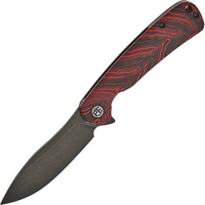 Petrified Fish PFE14 Rogue Black Stonewashed 154CM Red Gmascus G10 PFE14RDMW