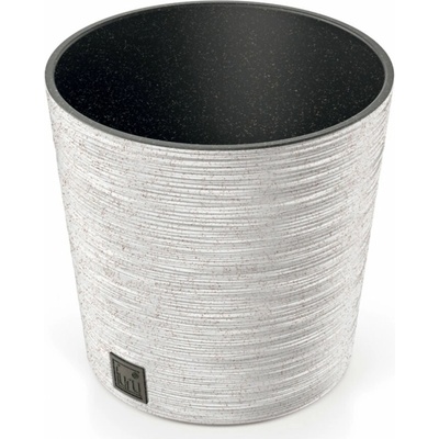 PROSPERPLAST FURU ROUND LOW ECO WOOD Kvetináč 30cm biely