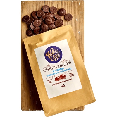 Willie's Cacao 42% hořké čokoládové čočky Surabaya s ovesným mlékem 1 kg