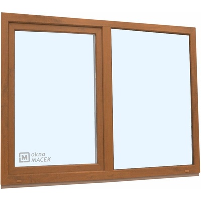 KNIPPING Plastové okno - 70 AD, 1800x1500 mm, FIX/OS, zlatý dub Barva, imitace: zlatý dub/bílá (jednostranně)